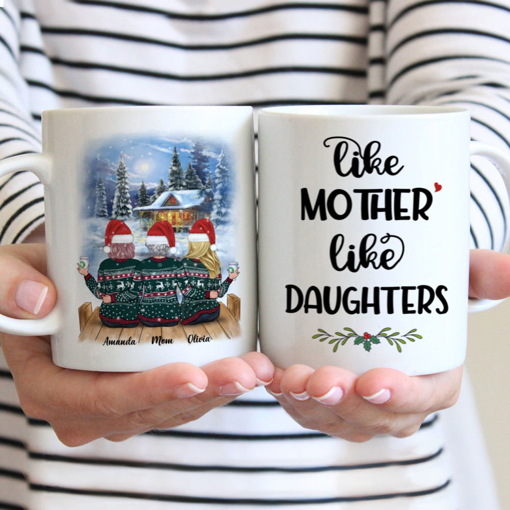 Winter Cottage Mug - Like Mother Like Daughters - Personalized Mug