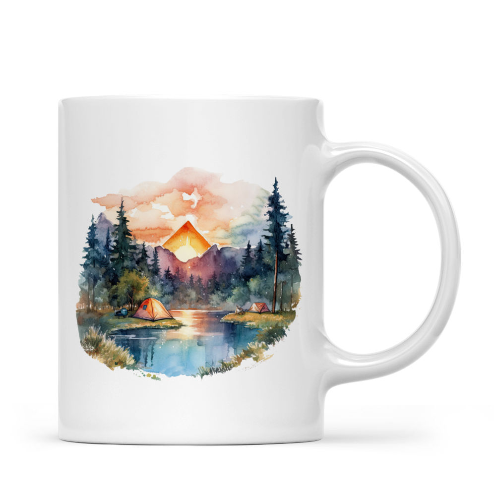 Pink Camping Watercolor - Custom Mug - Gifts For Family, Friends, Sisters,  Brothers, Daughter, Husband, Wife - Personalized Mug