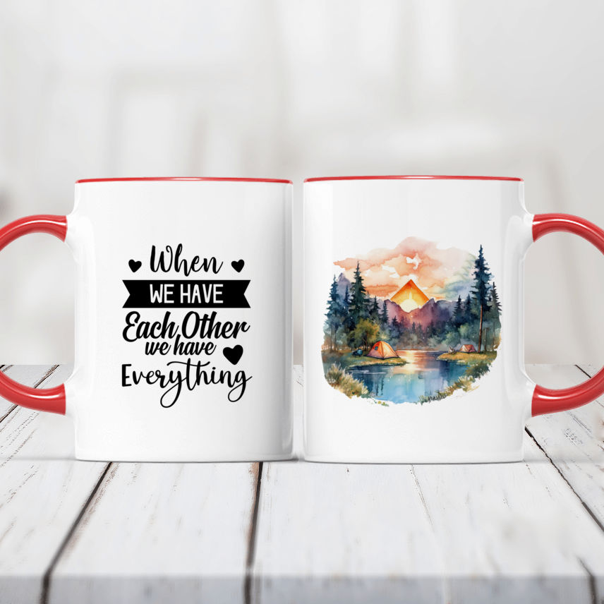 Pink Camping Watercolor - Custom Mug - Gifts For Family, Friends, Sisters,  Brothers, Daughter, Husband, Wife - Personalized Mug