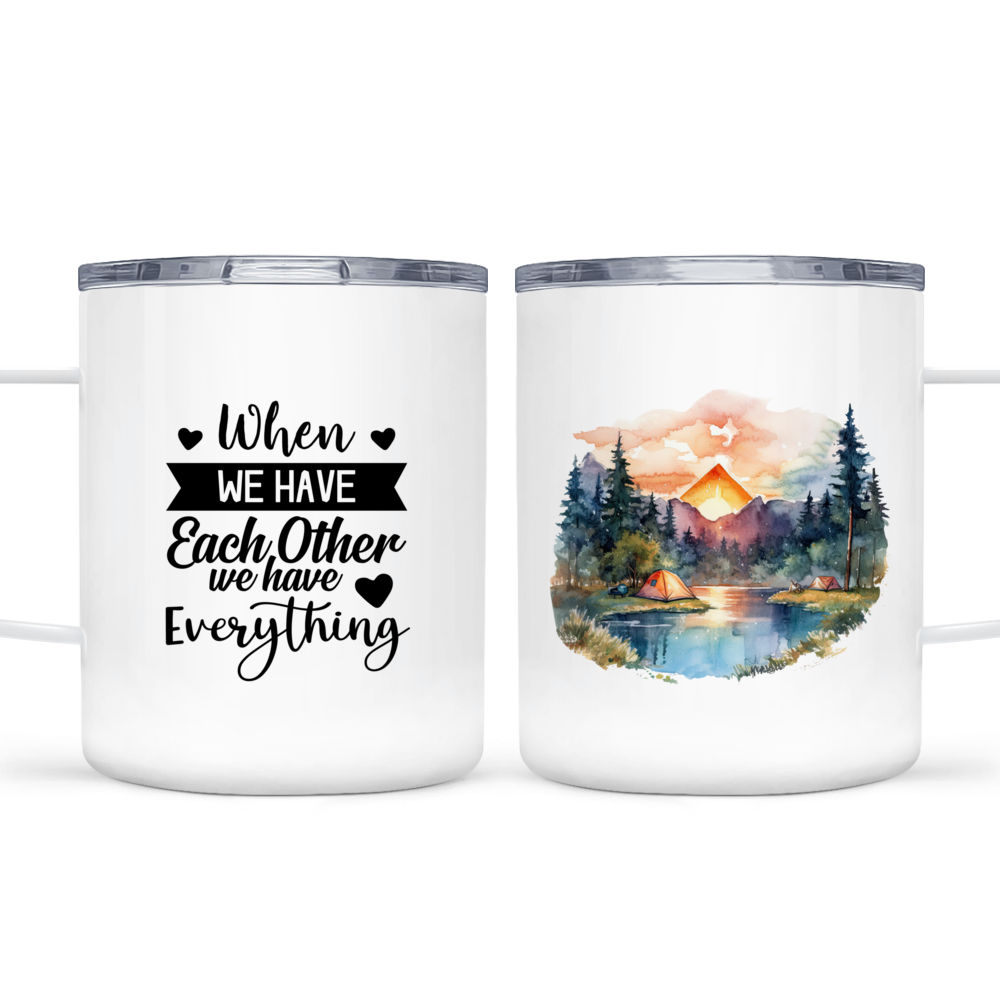 Pink Camping Watercolor - Custom Mug - Gifts For Family, Friends, Sisters,  Brothers, Daughter, Husband, Wife - Personalized Mug