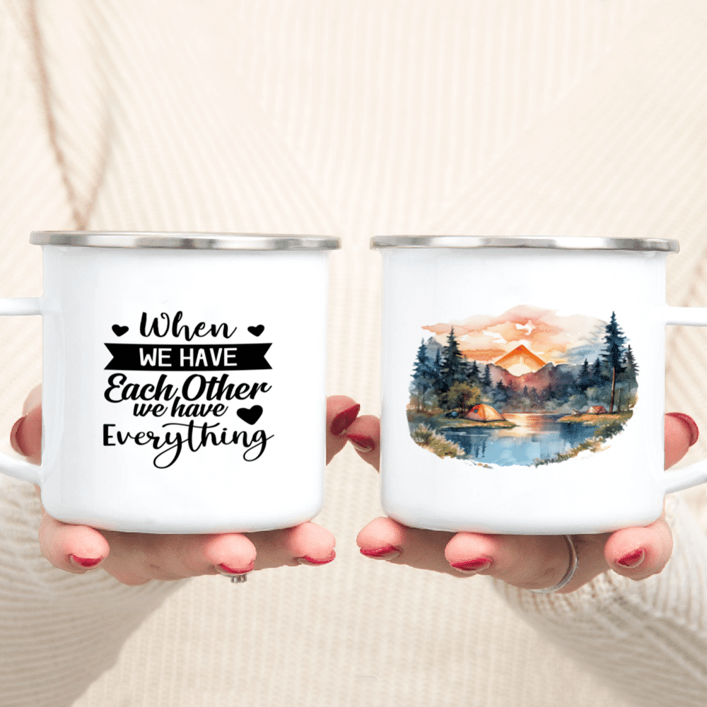 Pink Camping Watercolor - Custom Mug - Gifts For Family, Friends, Sisters,  Brothers, Daughter, Husband, Wife - Personalized Mug