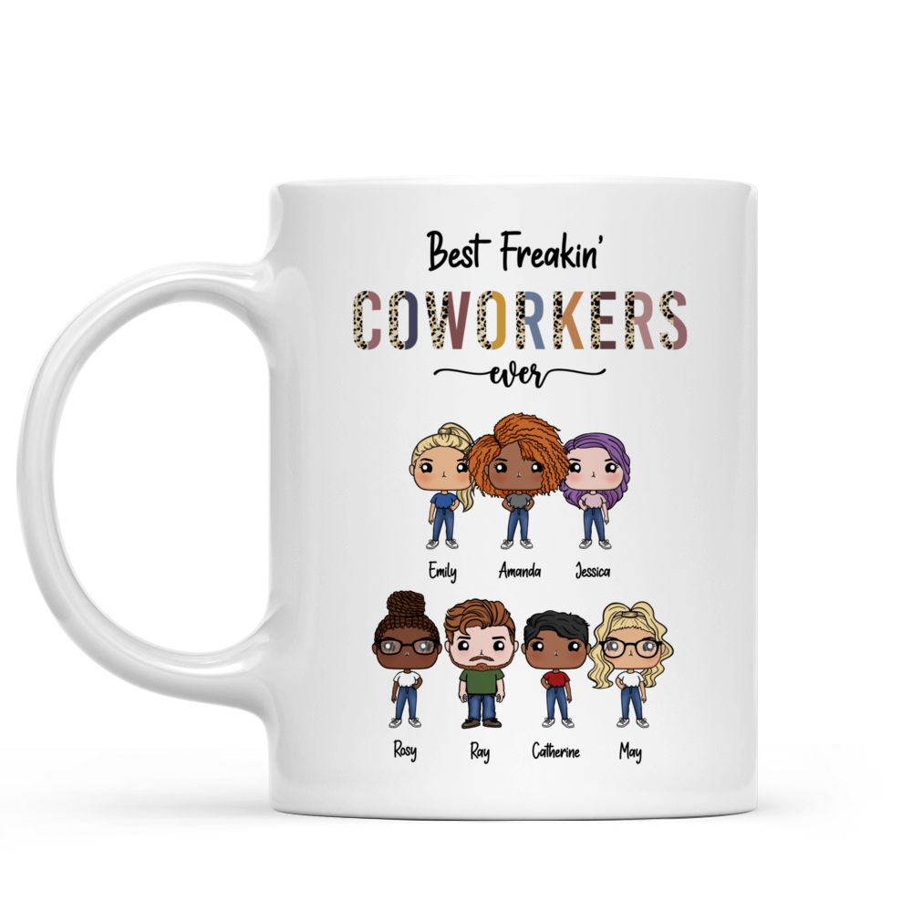 Personalized Wine Glass - Work Bestie Figures (M1) - Best Freakin Coworkers Ever - Farewell Gifts - Birthday Gifts, Christmas Gifts For Coworkers - 2024 Edition_2