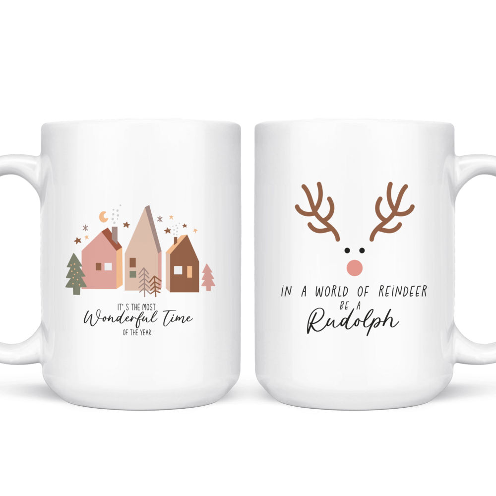 Red-Nosed Reindeer Personalized Christmas Mugs