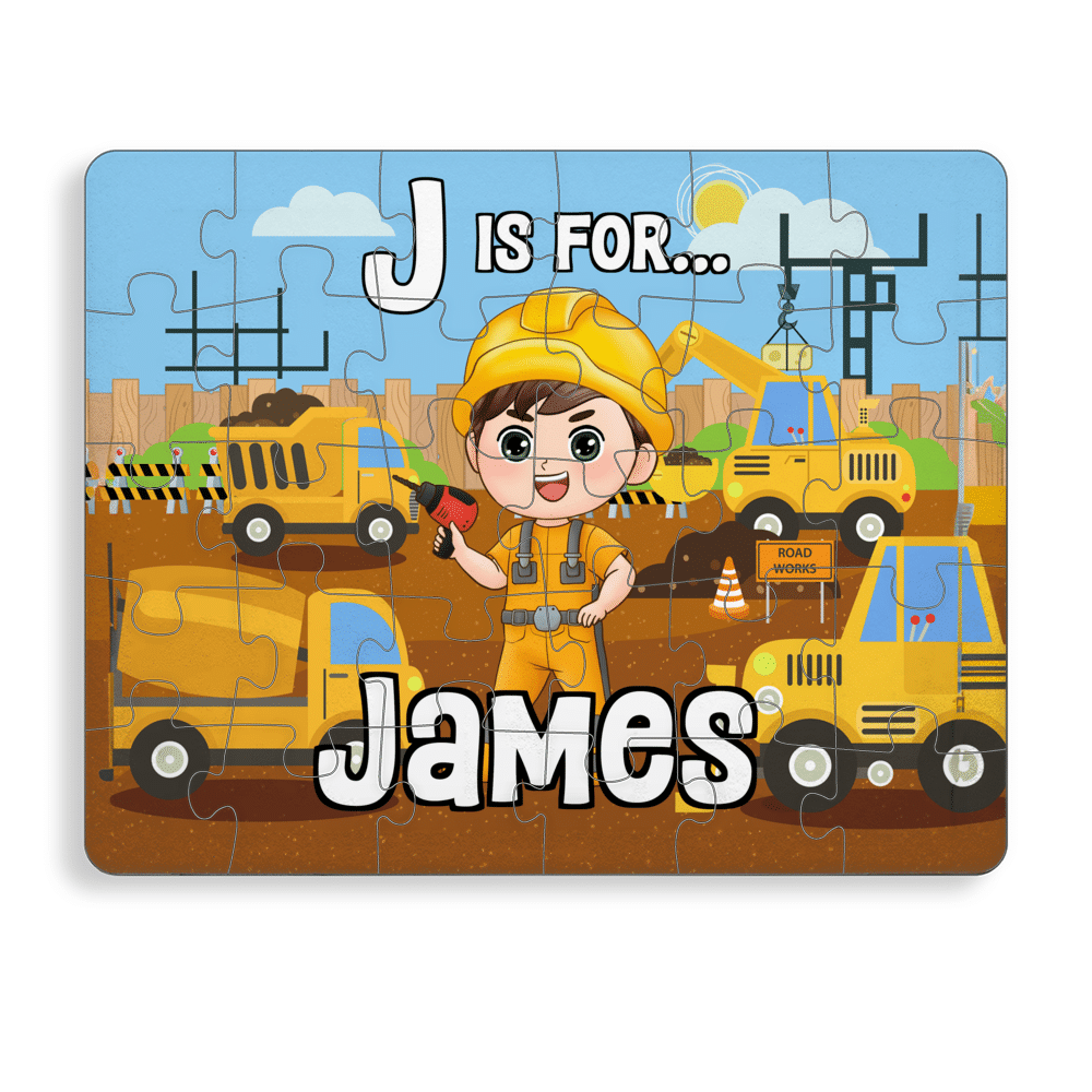 Personalized Puzzle - Personalized Jigsaw Puzzles - Happy Construction Site - Christmas Gift for Kid -  XMAS 2024 (c)_7