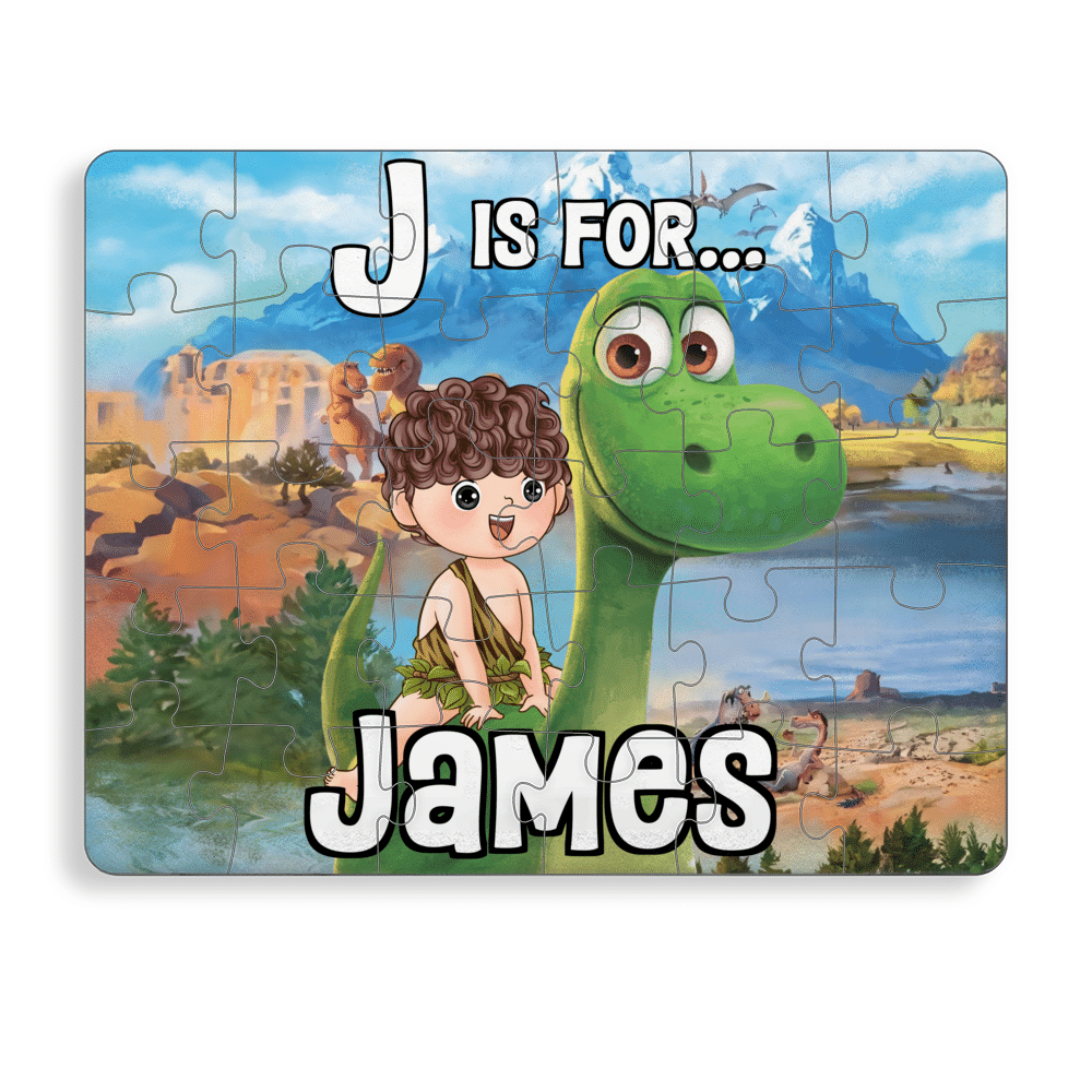 Personalized Puzzle - Jigsaw Puzzle Personalized - Dinosaur kids puzzle  (41360) BG1