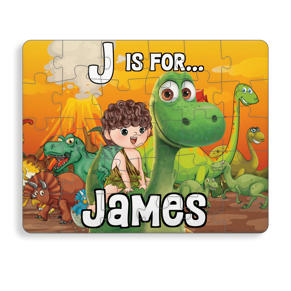 Personalized Puzzle - Jigsaw Puzzle Personalized - Dinosaur kids puzzle  (41360) BG1