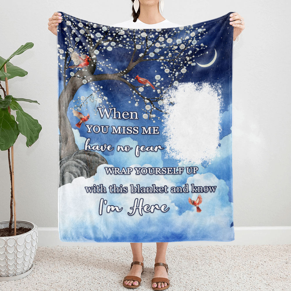 Heaven Blanket - When You Miss Me Have No Fear Wrap Yourself Up With This Blanket and know I'm Here, Memorial Gift, Gift For Family Members_1