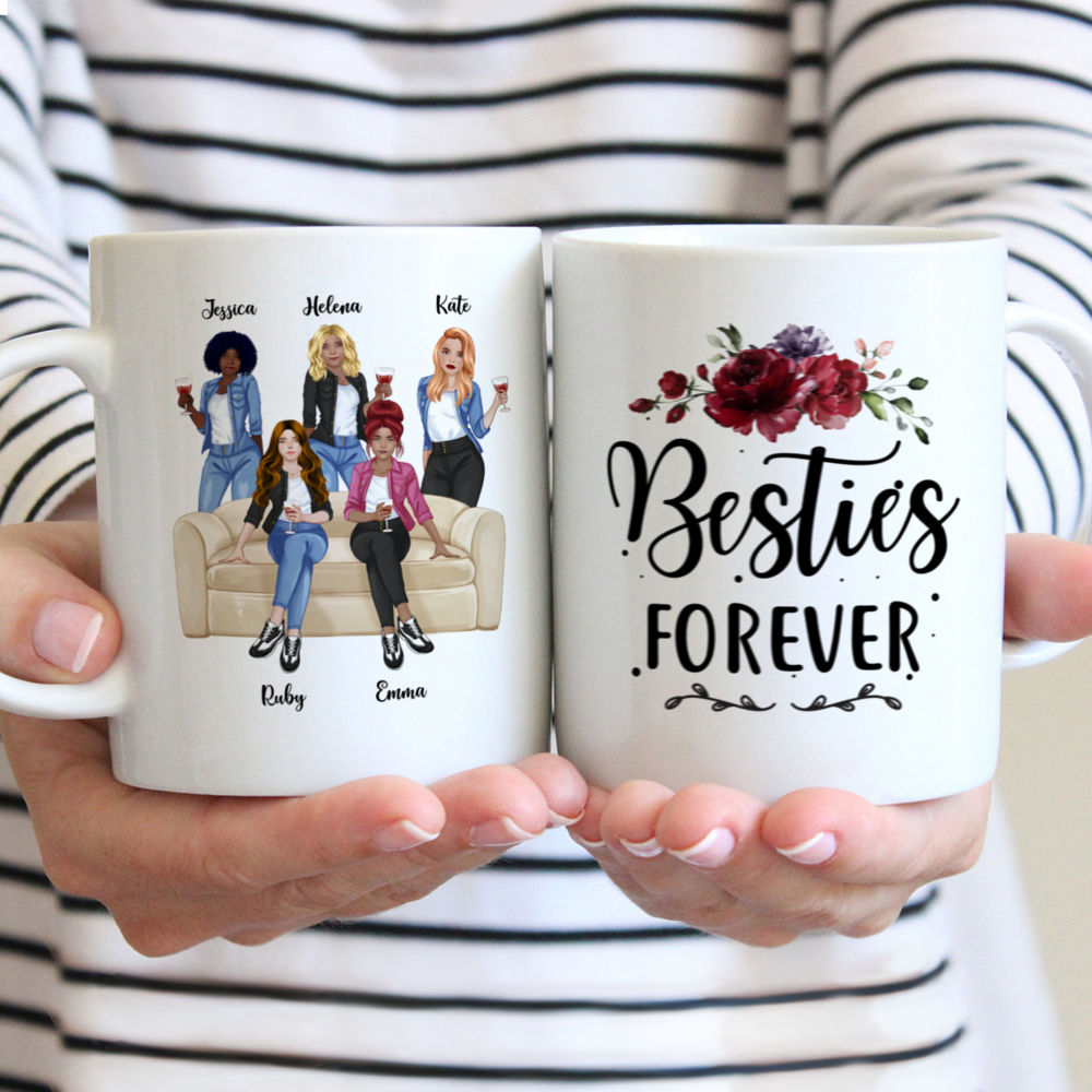 Personalized Mug - Up to 5 Girls - Besties Mug - Si Les Bons Amis Sont  Difficiles À Trouver