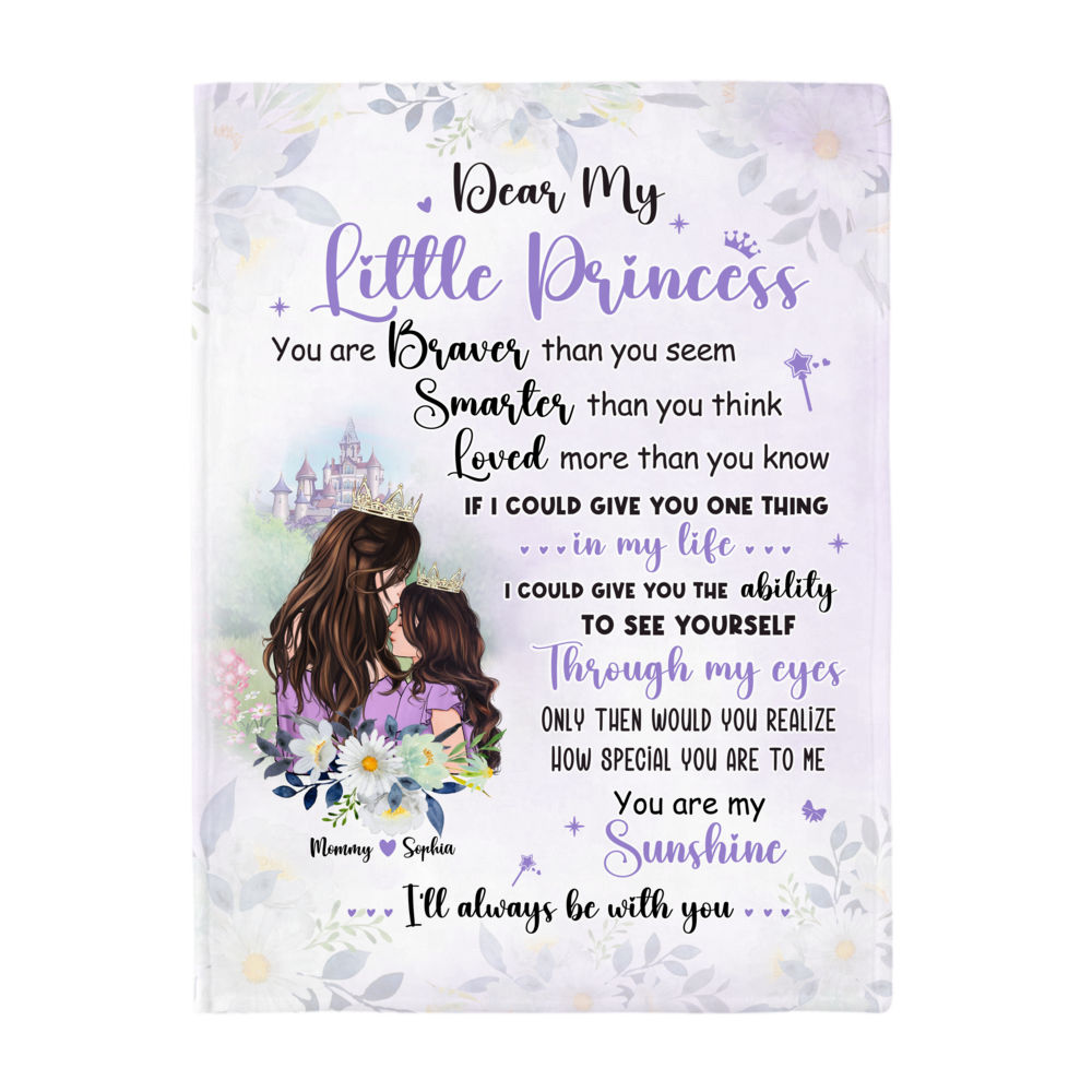 Fleece Blanket - Mother & Little Princess - You Are My Sunshine - Christmas Gift, Birthday Gift for Daughter (b2)_6