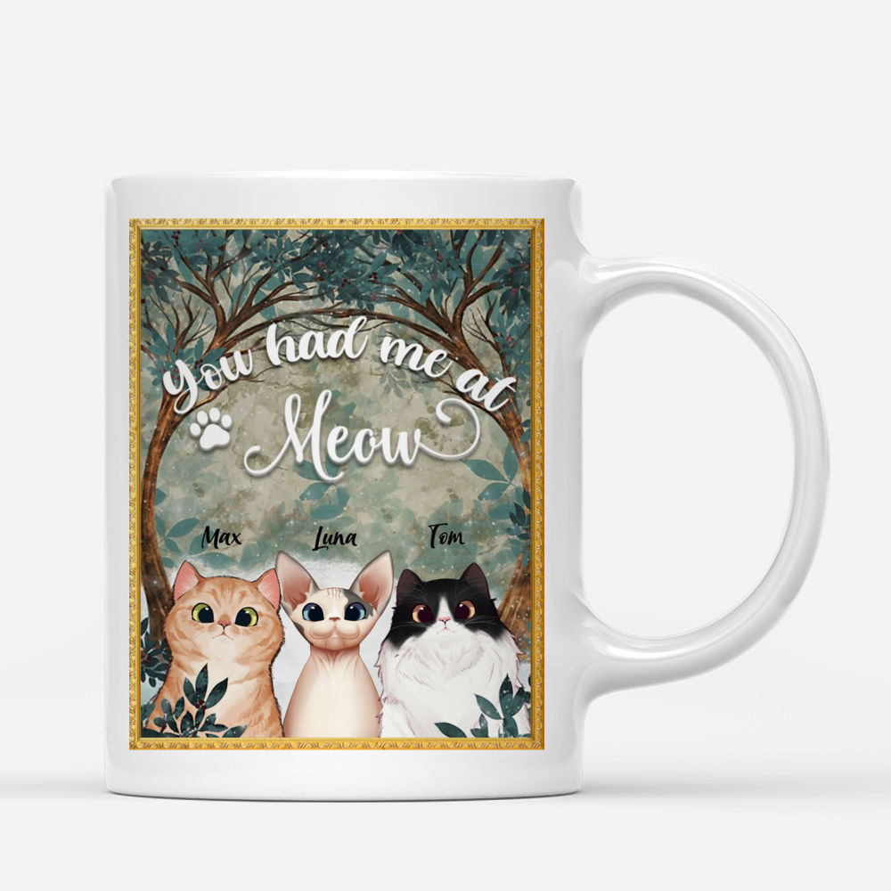 Cat Art Mug - You had me at Meow - Personalized Mug_1