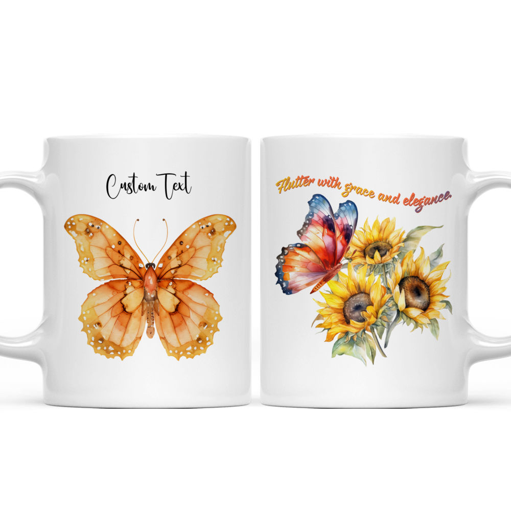 Butterfly Mug - Butterfly Quotes Mug -  Flutten With Grace And Elegance - Custom Mug - Gifts For Bestie, Family, Sister, Cousin, Friends, Lover - 41789 41790_3