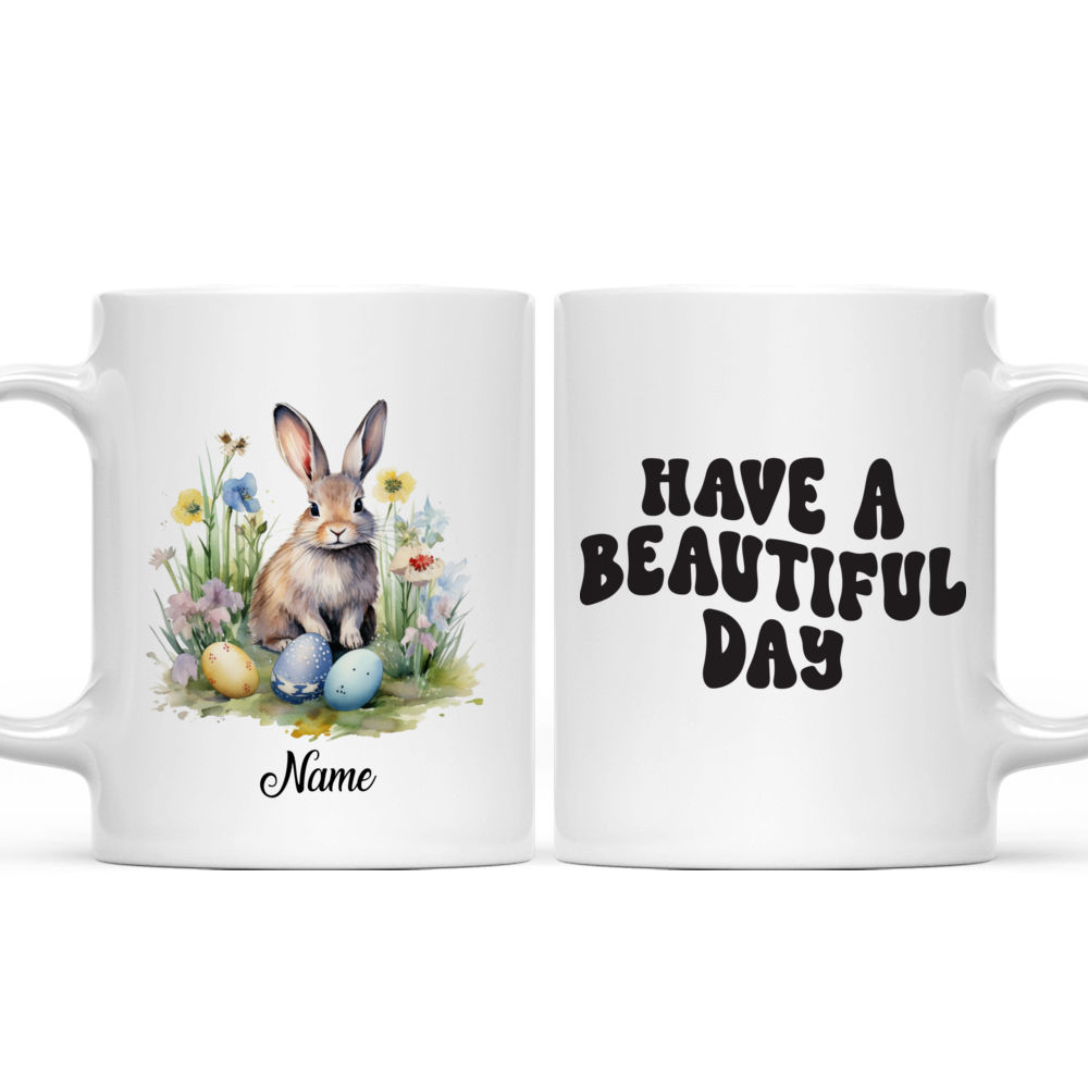 Rabbit Mug - Positive Vibes - Personalized Cute Watercolor Rabbit Mug 2024_3