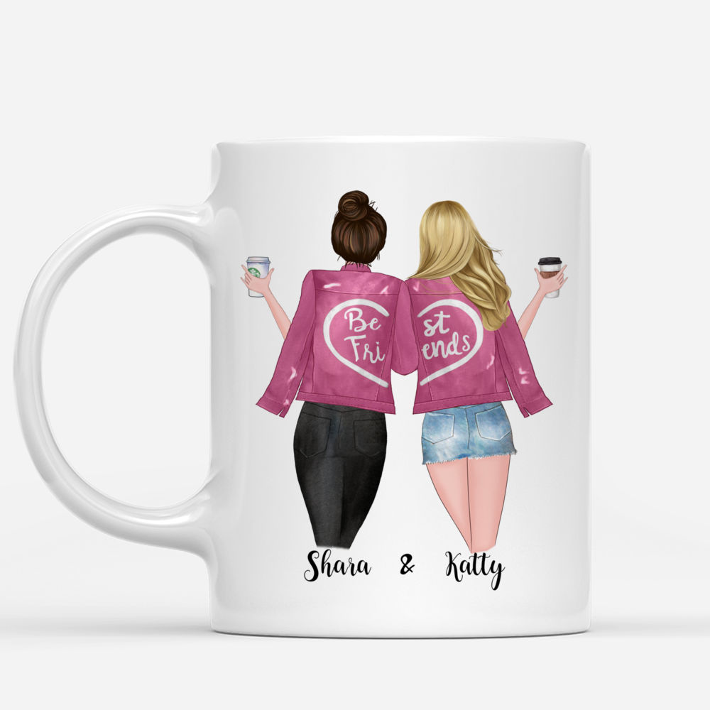 Personalized Mug - Best friends - Because of you I laugh a little harder cry a little less and smile a lot more (Pink)_1