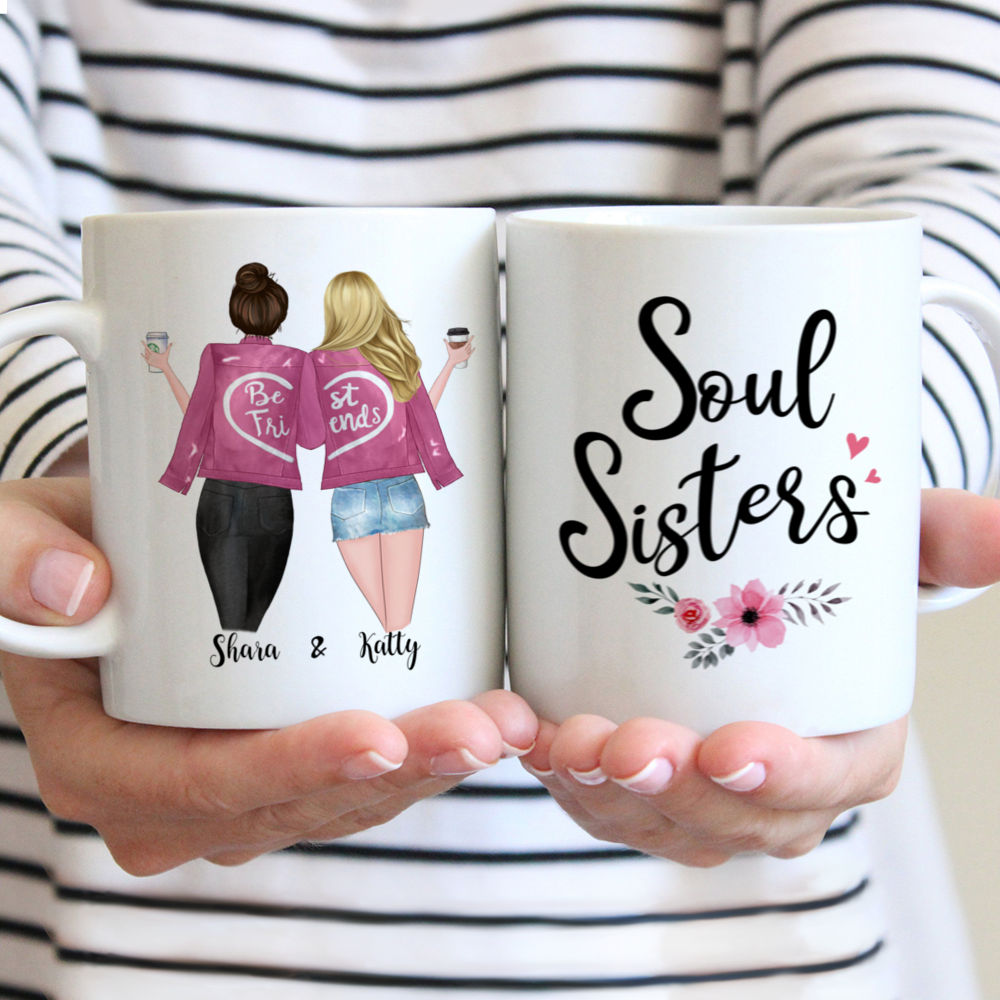 Personalized Mug - Best friends - Soul Sisters (Pink)