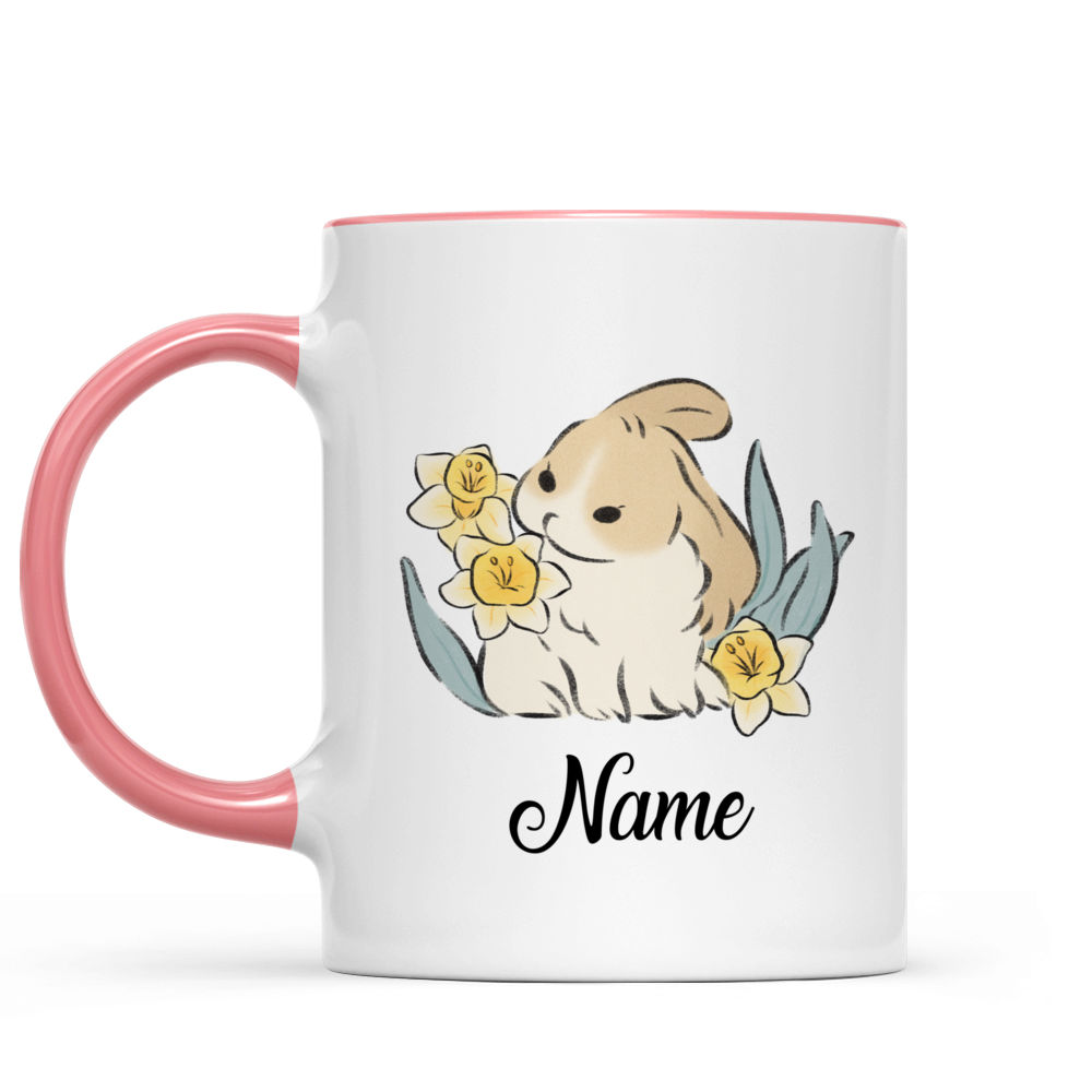 Spring Mug - Spring Quoste - Personalized Easter Bunny in Spring Floral Mug  2024