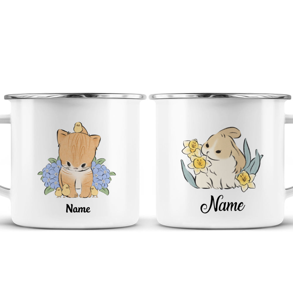 Spring Mug - Spring Quoste - Personalized Easter Bunny in Spring Floral Mug  2024