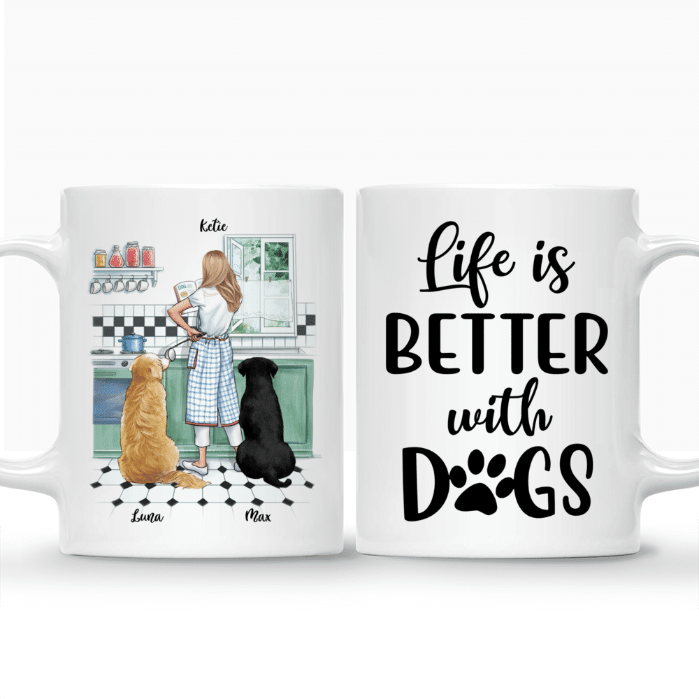 Personalized Mug - Girl and Dogs - Life Is Better With Dogs - Kitchen_3
