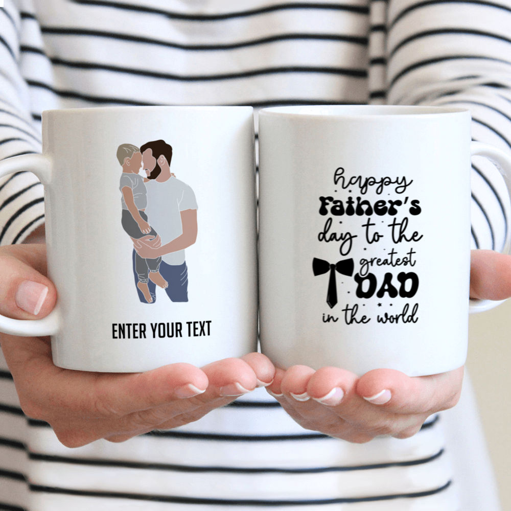 Happiness Is Being A Dad Grandpa And Great Grandpa Ceramic Mug