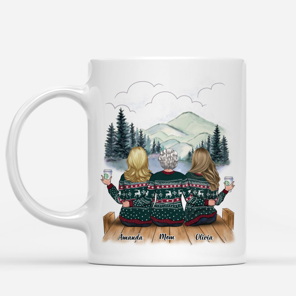 Out Side Custom Mug - Mother & Daughters Forever Linked Together_1