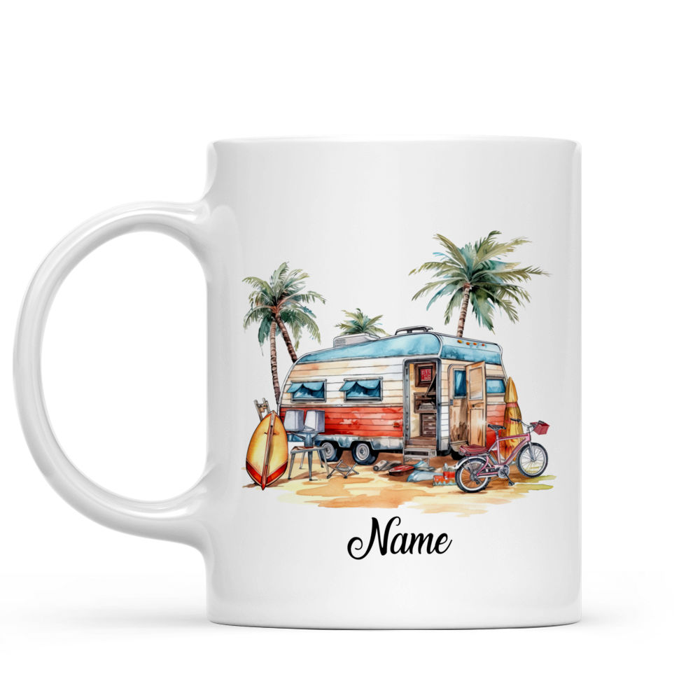 Camping Mug, Caravan Mug, Camping Coffee Mug, White 11oz Ceramic