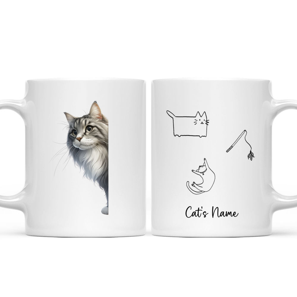 Cat Mug - Cat Peeking Around Corner Mug - Cat Lovers Mug - Custom Mug - Gifts For Family, Grandma, Grandpa, Mother, Father, Friend, Sister, Brother - 42020 42023_3