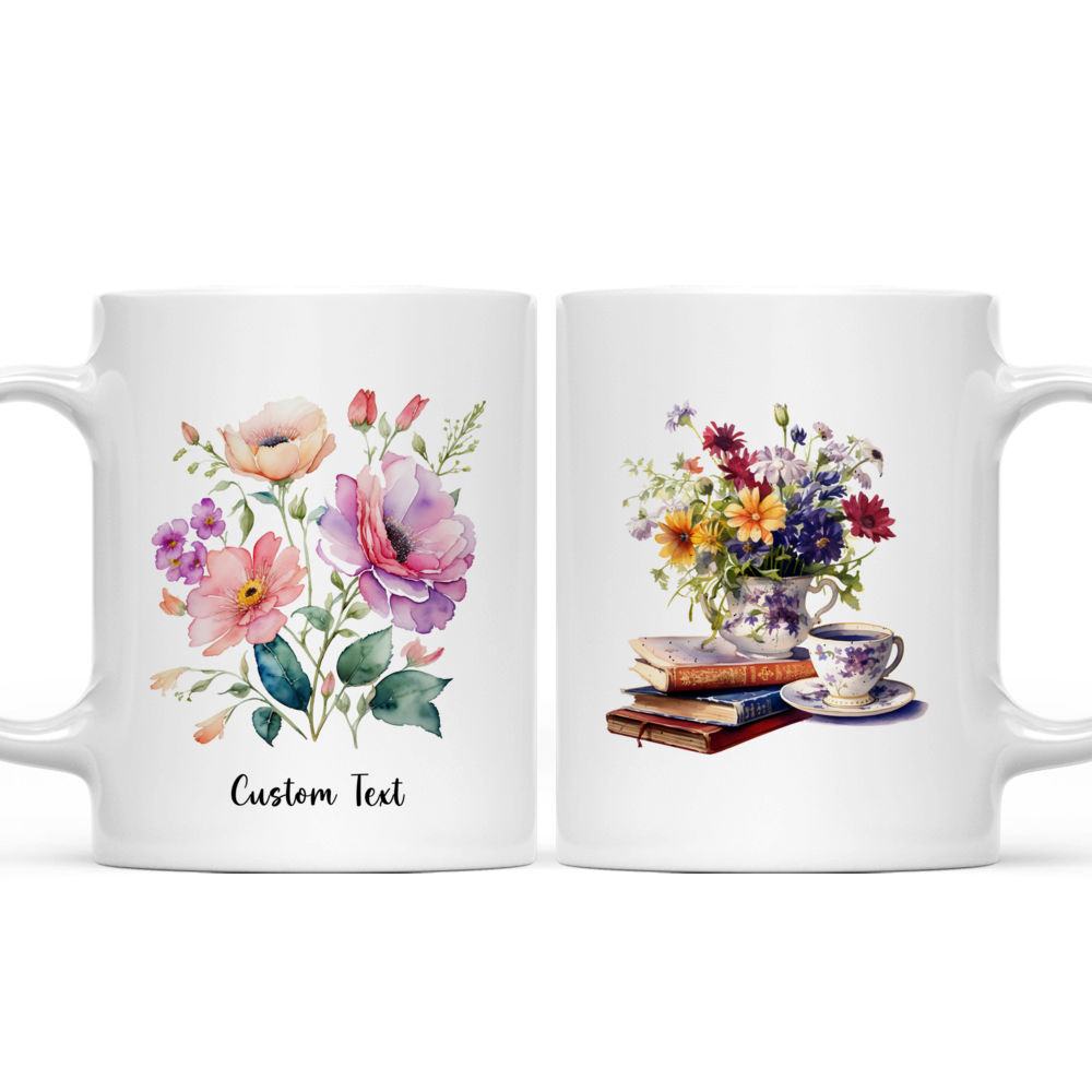 Flowers Mug - Floral Watercolor Mug - Retro Wild Flowers Mug - Custom Mug - Gifts For Bestie, Family, Sister, Cousin, Friends, Dogs Lovers-  Personalized Mug - 42188 42189_3