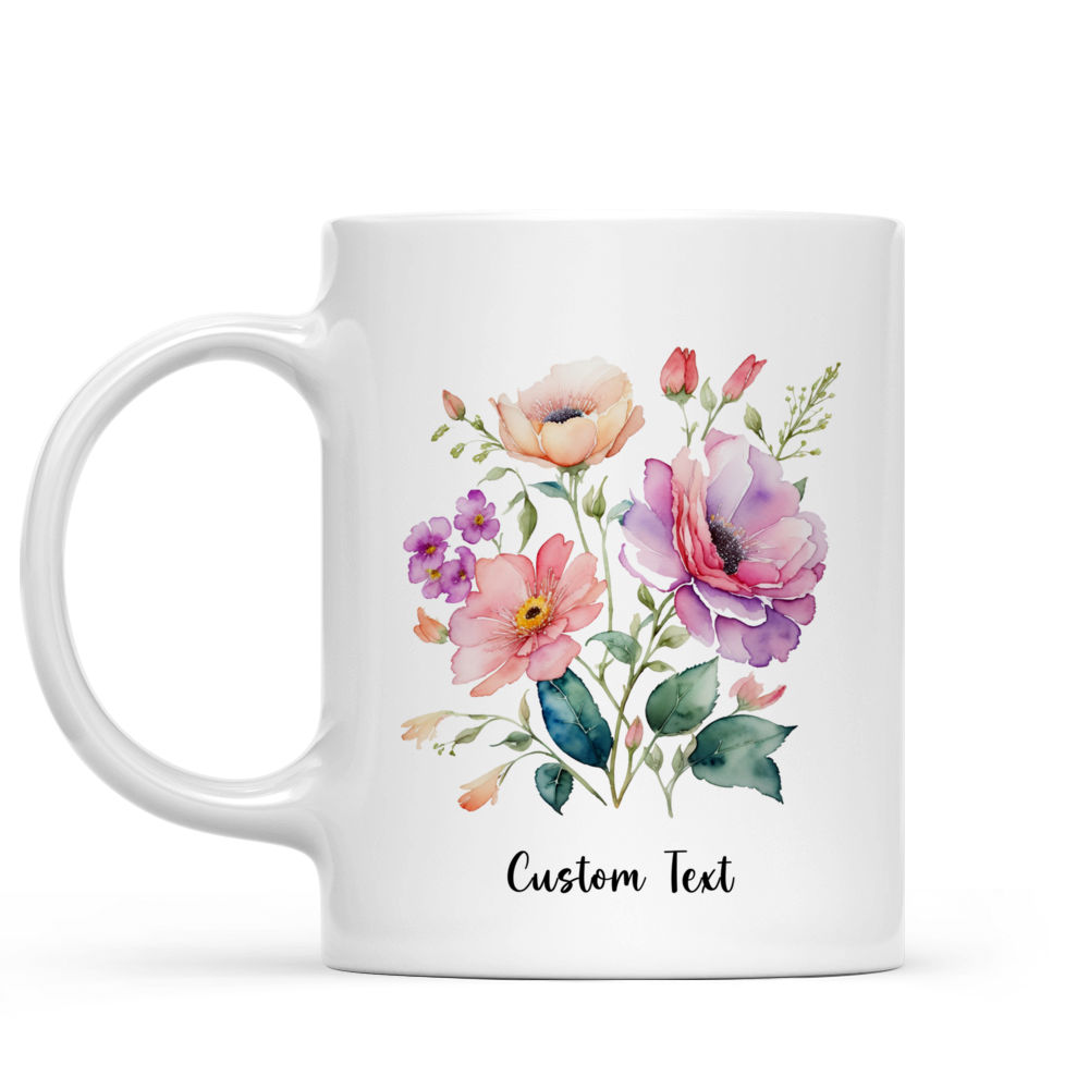 Flowers Mug - Floral Watercolor Mug - Retro Wild Flowers Mug - Custom Mug - Gifts For Bestie, Family, Sister, Cousin, Friends, Dogs Lovers-  Personalized Mug - 42188 42189_1