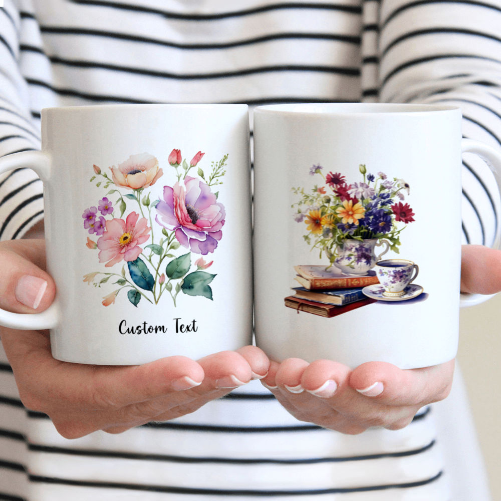 Flowers Mug - Floral Watercolor Mug - Retro Wild Flowers Mug - Custom Mug - Gifts For Bestie, Family, Sister, Cousin, Friends, Dogs Lovers-  Personalized Mug - 42188 42189