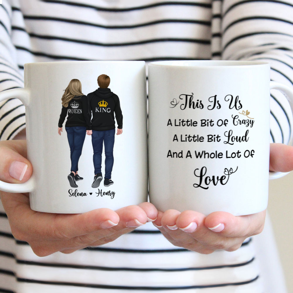 Personalized Mug - Hoodie Couple - This Is Us, A Little Bit Of Crazy, A Little Bit Loud And A Whole Lot Of Love (2)