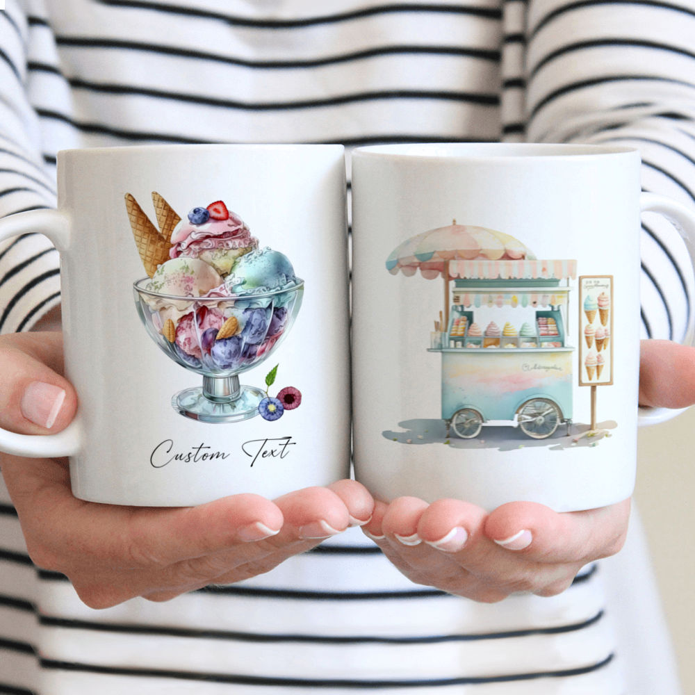 Food Mug - Ice Cream Dessert Mug - Ice Cream Stand Sweets Storefront Mug -  Custom Mug - Gifts For Bestie, Family, Sister, Cousin, Friends, Lovers