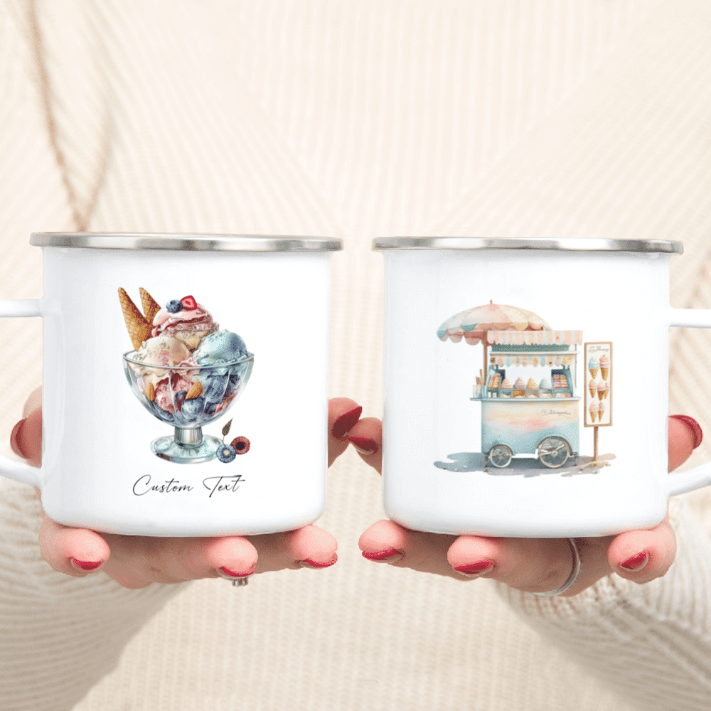 Food Mug - Ice Cream Dessert Mug - Ice Cream Stand Sweets Storefront Mug -  Custom Mug - Gifts For Bestie, Family, Sister, Cousin, Friends, Lovers