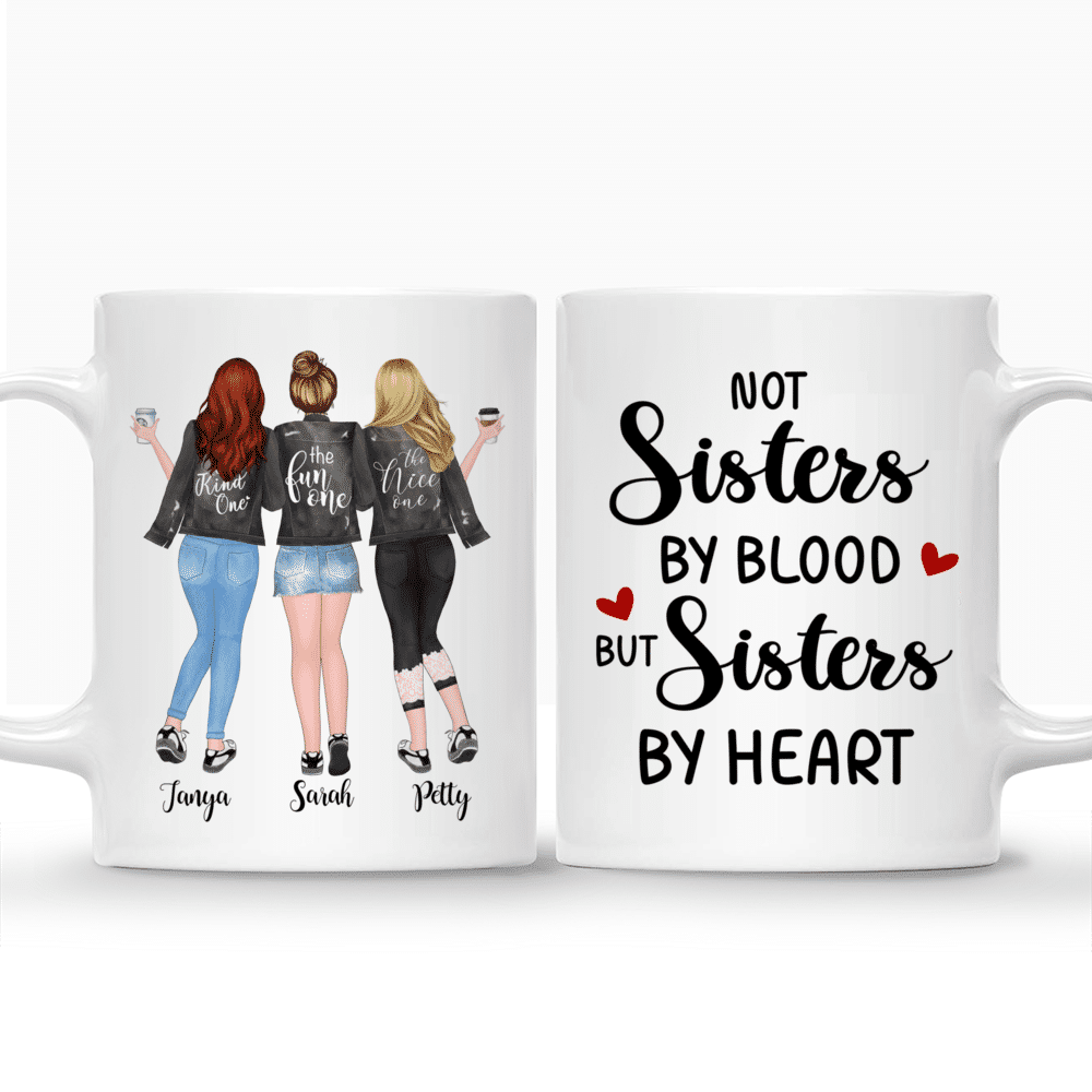 Personalized Mug - Up to 5 Girls - Not sisters by blood but sisters by heart_3