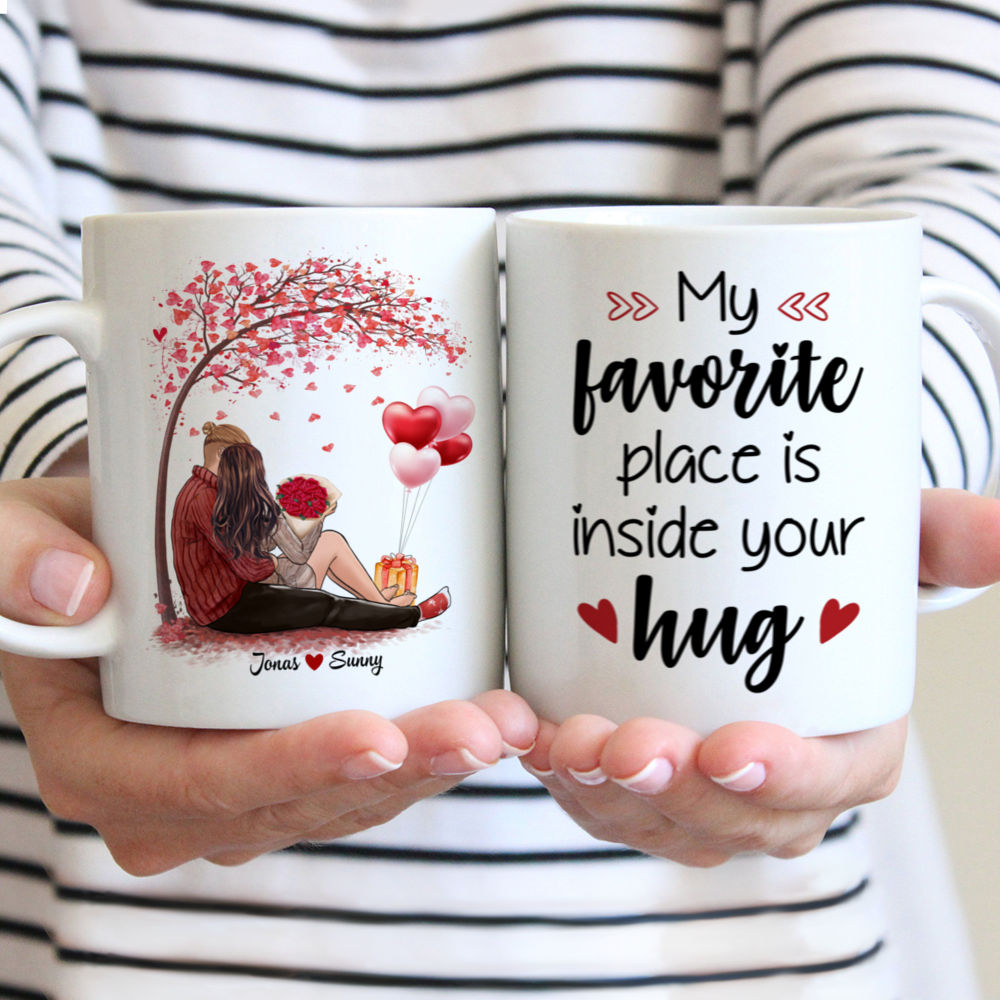 Valentine Couple - Mug - My favorite place is inside your hug