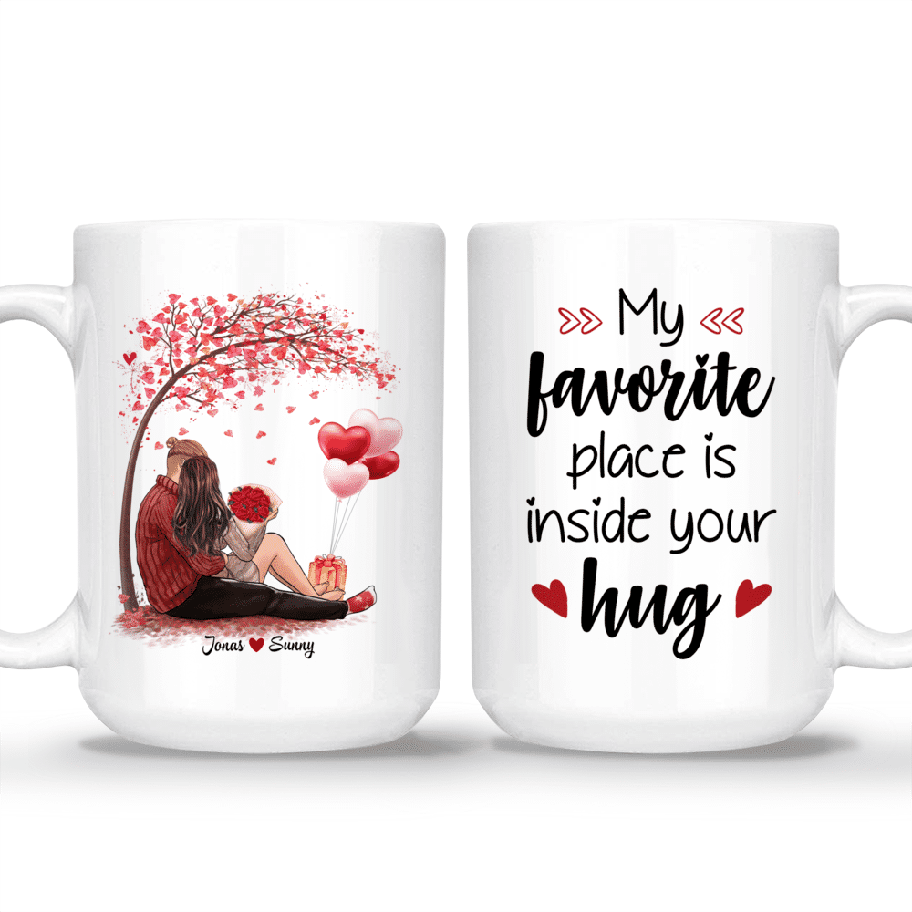 Valentine Couple - Mug - My favorite place is inside your hug_3