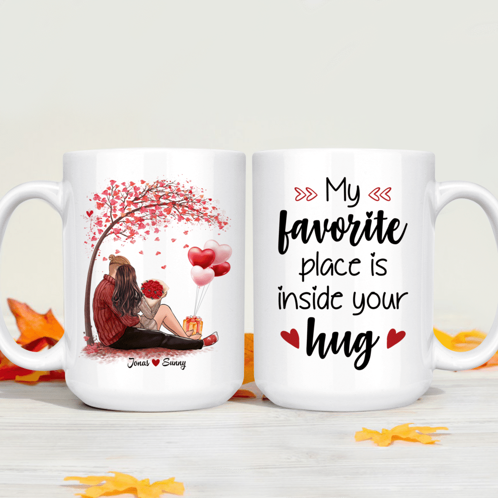 Valentine Couple - Mug - My favorite place is inside your hug