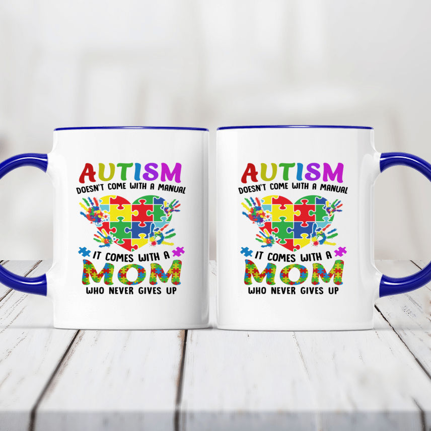 Autism Mama Bear And Cub Ceramic Coffee Mug - Autism Awareness Gift -  Berkley Rose Collection