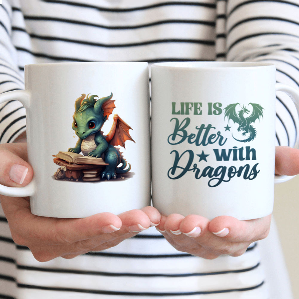 Dragon - Book Dragon - Be A Book Dragon Mug, Dragon and Book Mug_3