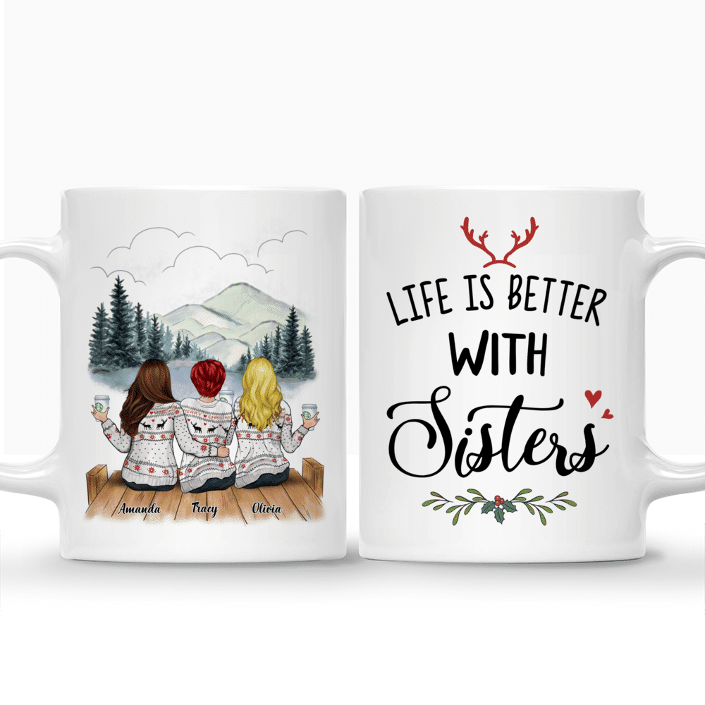 Personalized Mug - Lake View - Life Is Better With Sisters_3