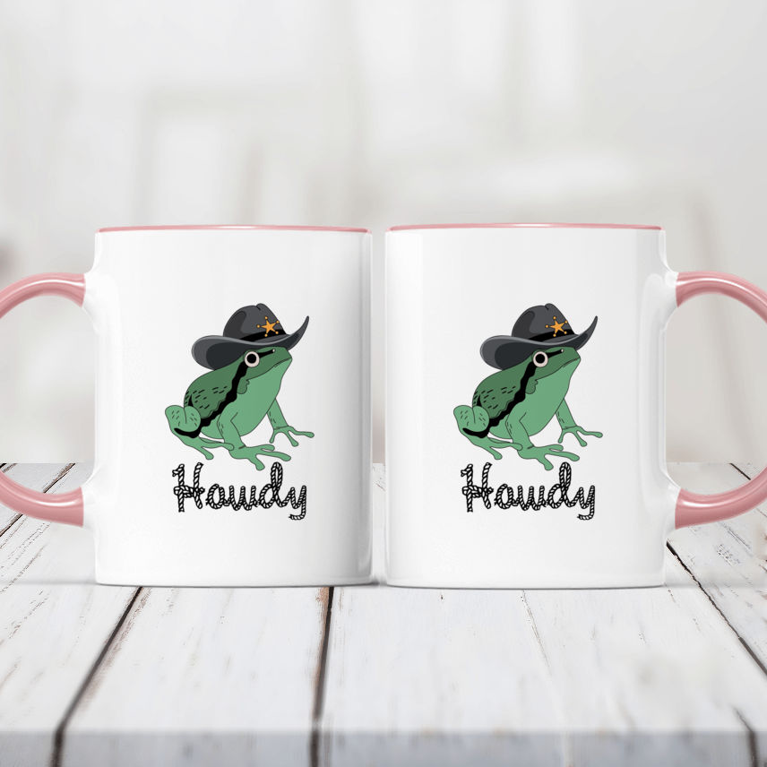 Frog mug - Funny Cowboy Frog Mug, Frog Howdy Mug, Mug Lovers Gift for  Friends, Love Coffee Mug 42573