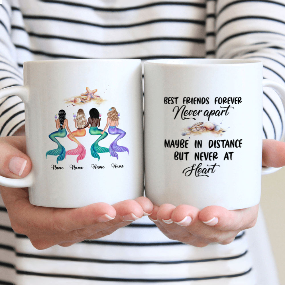 Mermaid Mug - Personalized Mermaid Girls Mug, Best Friends Forever Never apart Mug, Mug Lovers Gift for Friends 42578_4