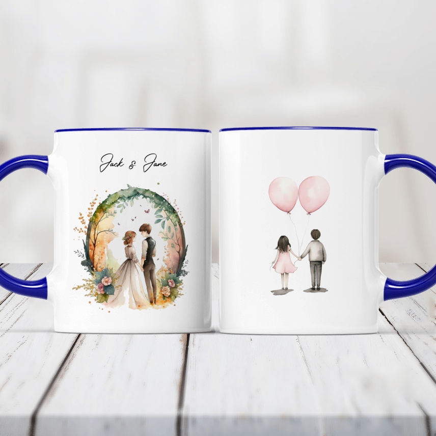 Wedding Custom Gift Mug, Personalized Wedding Mugs, Cute Custom Wedding Mugs,  Gift for Husband and Wife, Bridal Shower Mug, Unique Mug Gift 