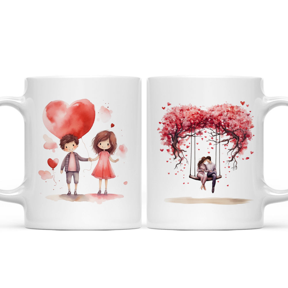 Valentine Mug - Cute Valentines Couple Mug - Custom Mug - Gifts For Family,  Grandparents, Parents, Lovers, Husband, Wife, Friends- Personalized Mug -  42648 42649