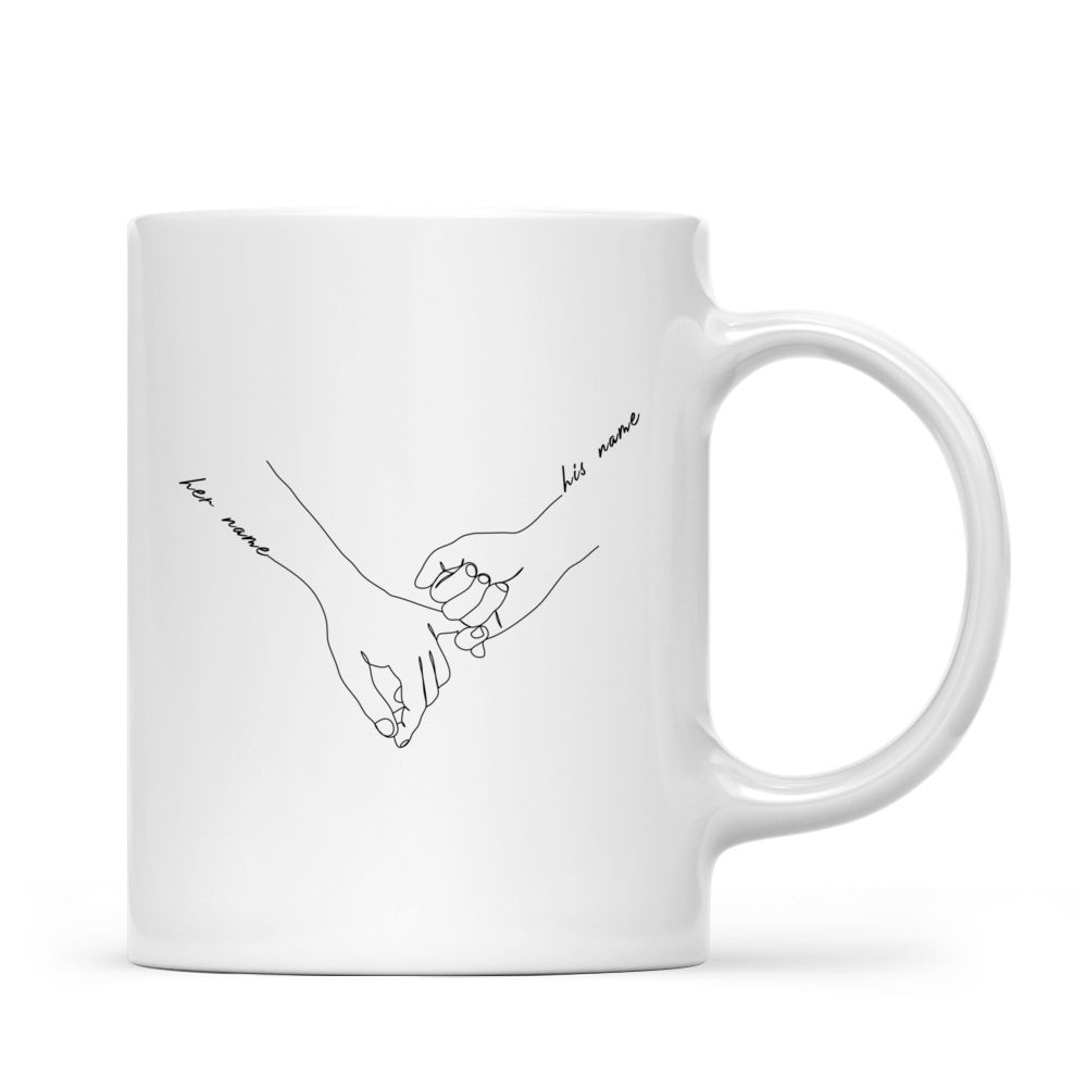 Valentine Mug - Couple Mug - Holding Hands Couple - Custom Mug - Gifts For Family, Daughters, Sisters  Lovers, Girlfriend, Wife, Friends-  Personalized Mug - 42713 42712_2