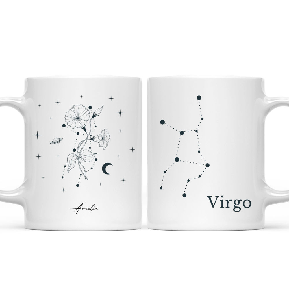 Zodiac Mug - Constellations Mug - Celestial Flowers Mug - Gifts For Family, Zodiac Lovers, Girlfriend, Colleagues, Friends - Custom Mug - 42763 42764_3