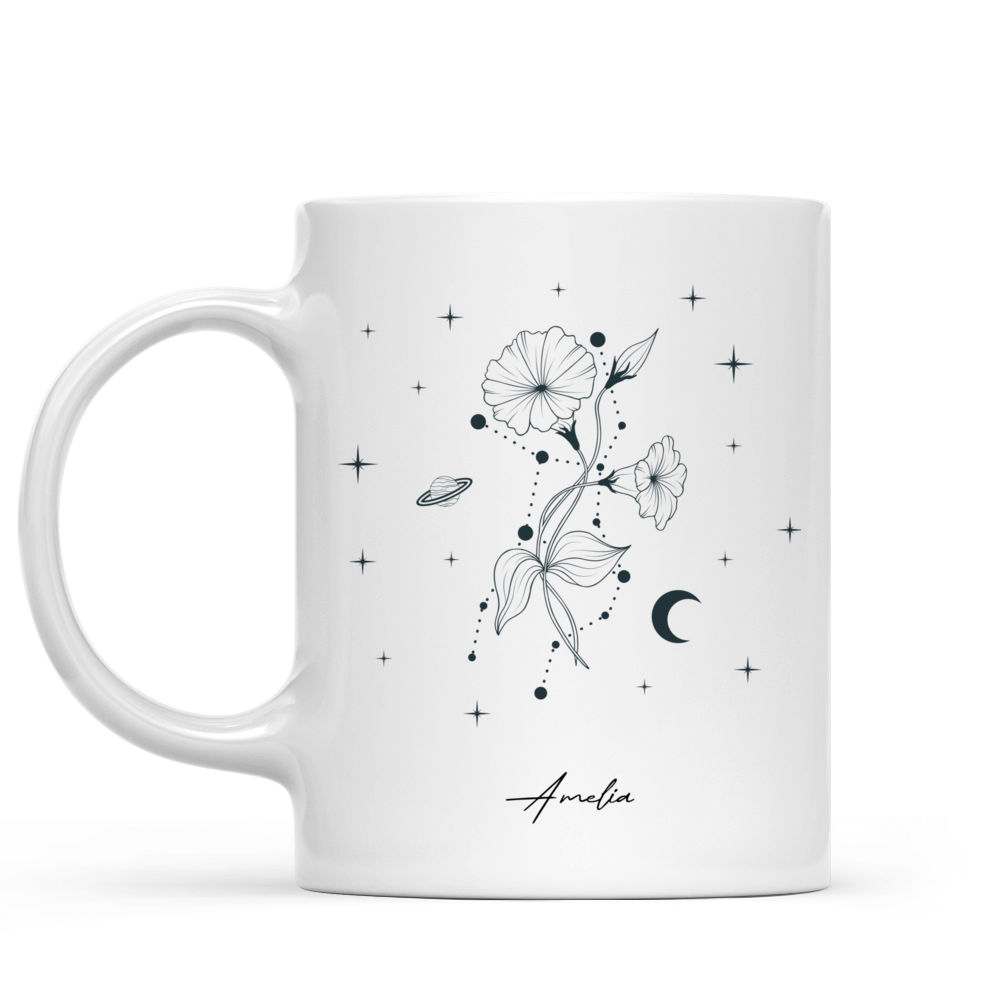 Zodiac Mug - Constellations Mug - Celestial Flowers Mug - Gifts For Family, Zodiac Lovers, Girlfriend, Colleagues, Friends - Custom Mug - 42763 42764_1