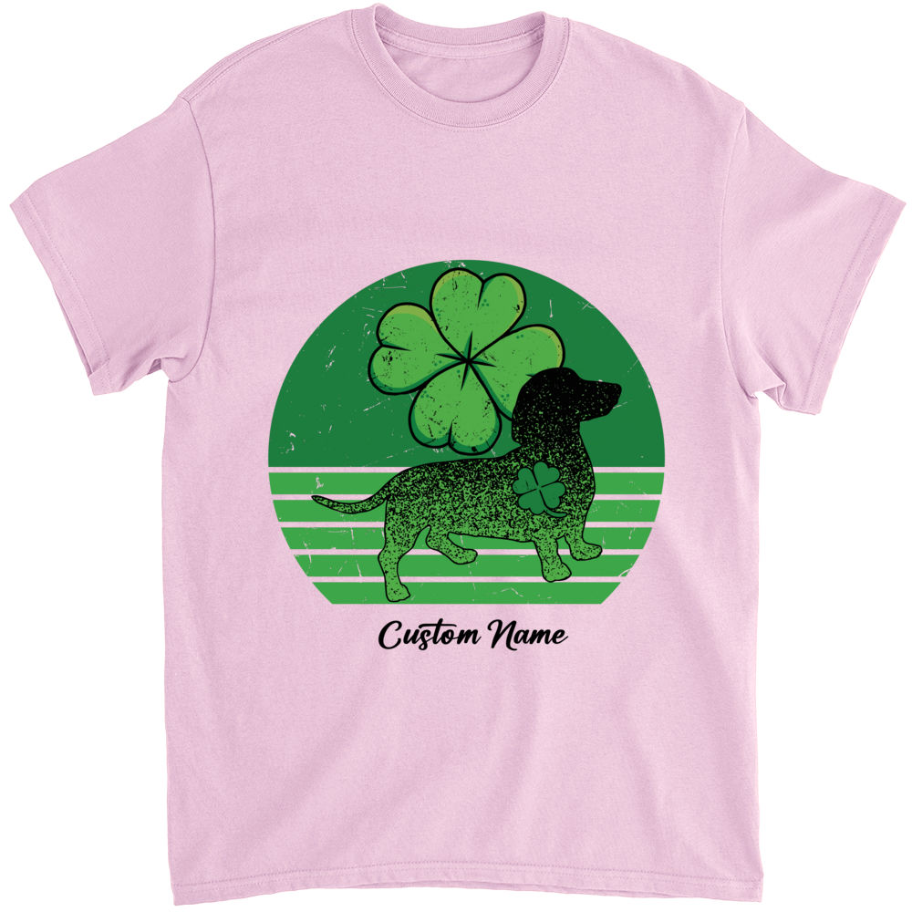 Gifts for Dog Lovers Dog Custom T Shirt One Lucky Dog Mom Patrick's Day Personalized Mother's Day Gift