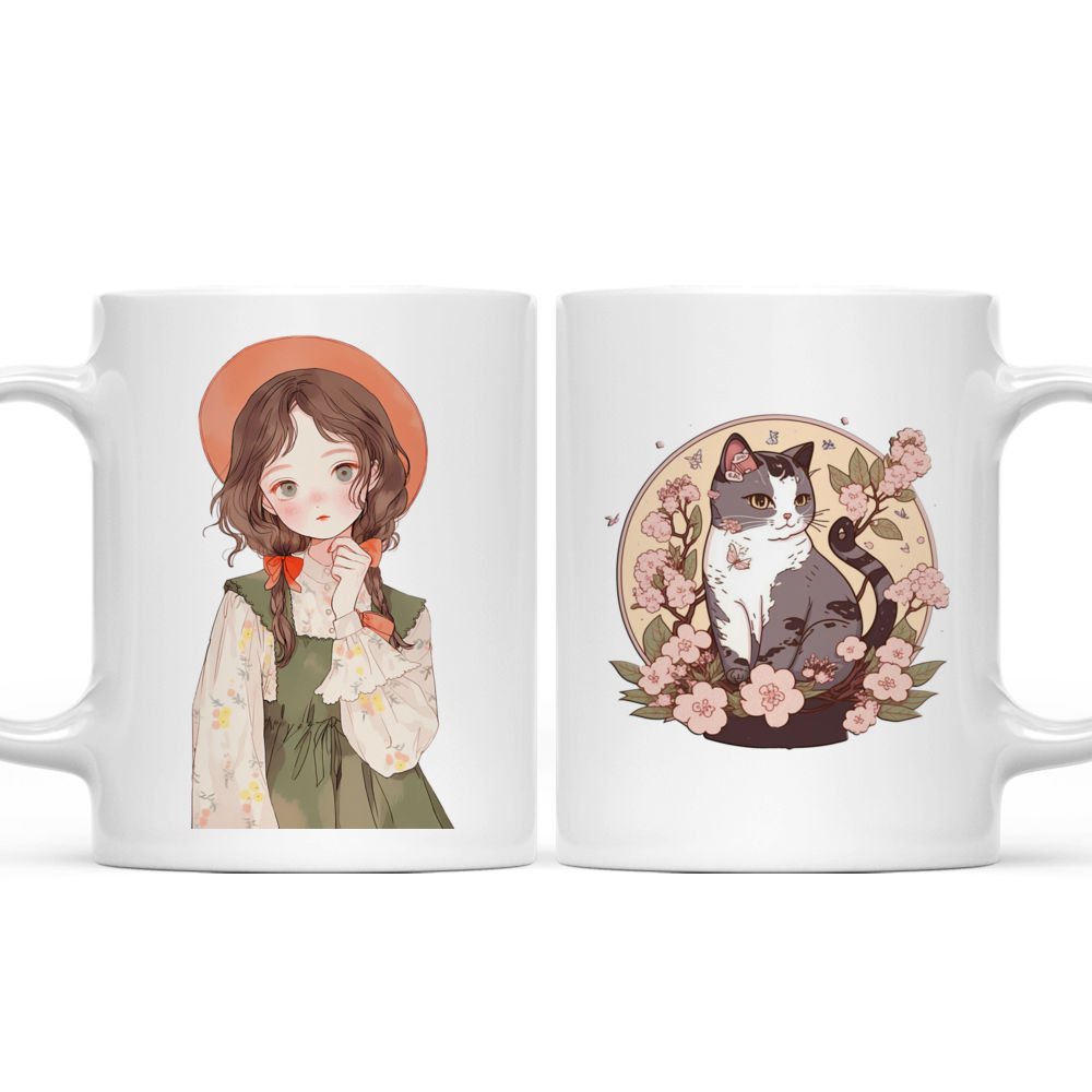 Girl Mug - Anime Kawaii Girl With Beret Mug - Custom Mug - Gifts For Family, Lovers, Husband, Wife, Friends-  Personalized Mug - 42810 42811_3