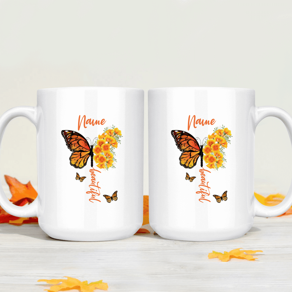 Golden Butterfly Aesthetic Beer Can Shaped Glass Cute Boho Inspired Coffee  Cup or Mug Mother's Day or Best Friend Gift Butterfly Lover 