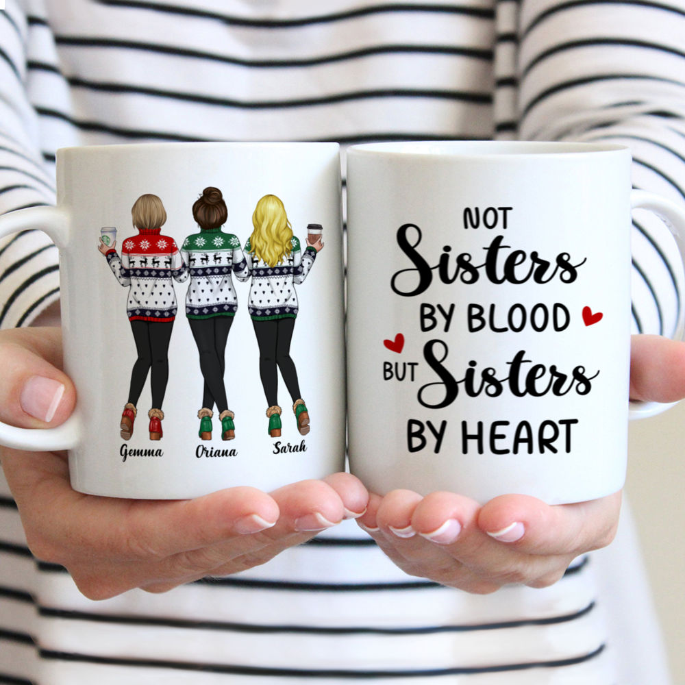 Personalized Mug - Best friends - Not sisters by blood but sisters by heart - Winter