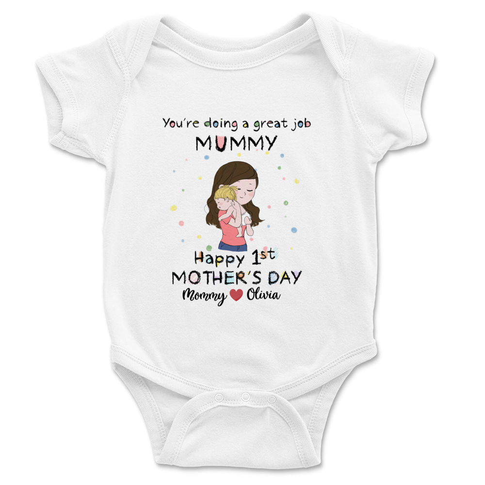 Mother's Day Gift - You're doing a Great Job Mama - Happy Our 1st Mother's Day - Personalized Shirt_1